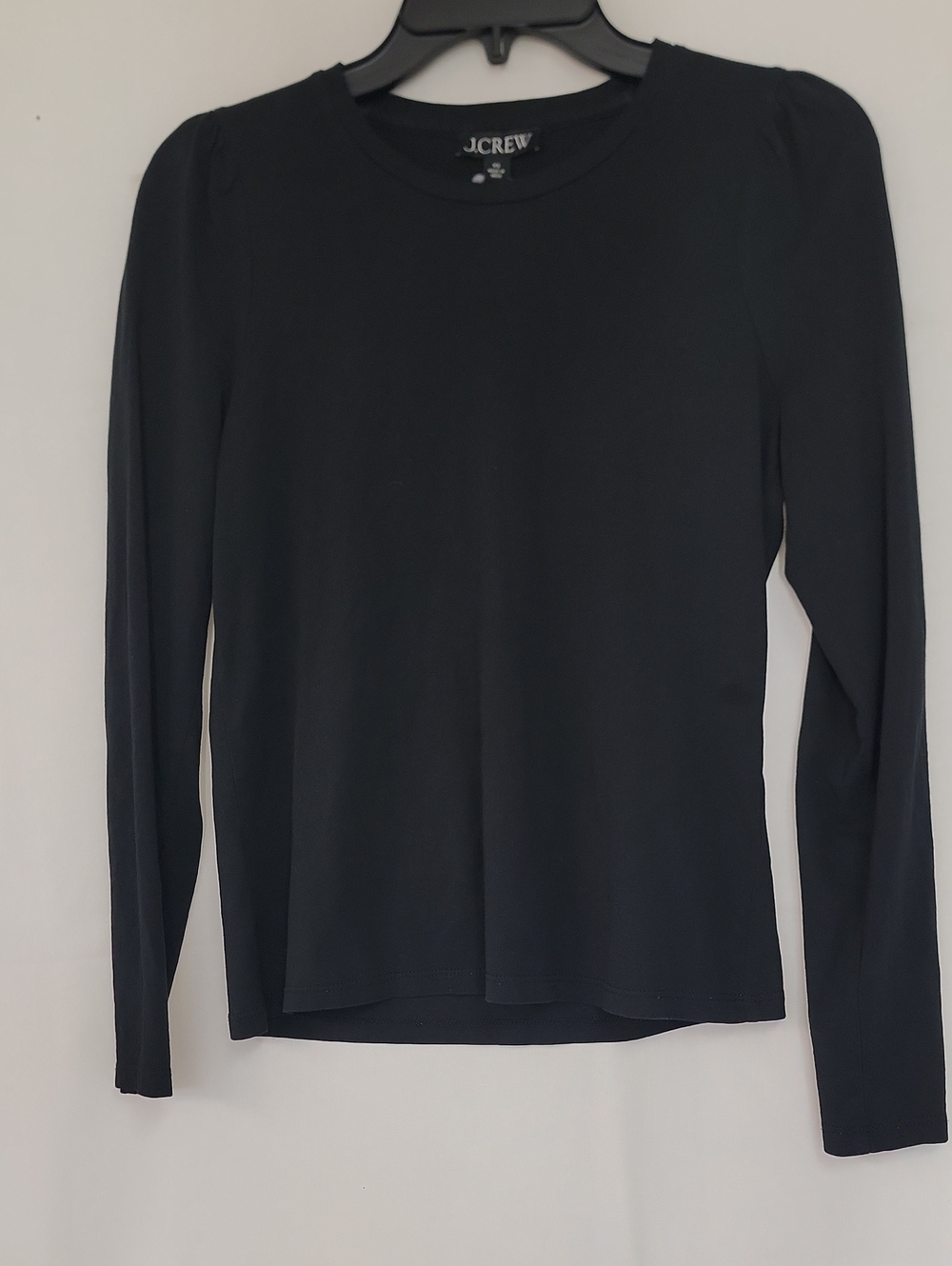 J. Crew Black Long Sleeve Puff-Shoulder Tee